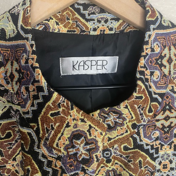 VINTAGE Kasper Funky Retro Boho Abstract Blazer Jacket / One Size - Picture 3 of 6